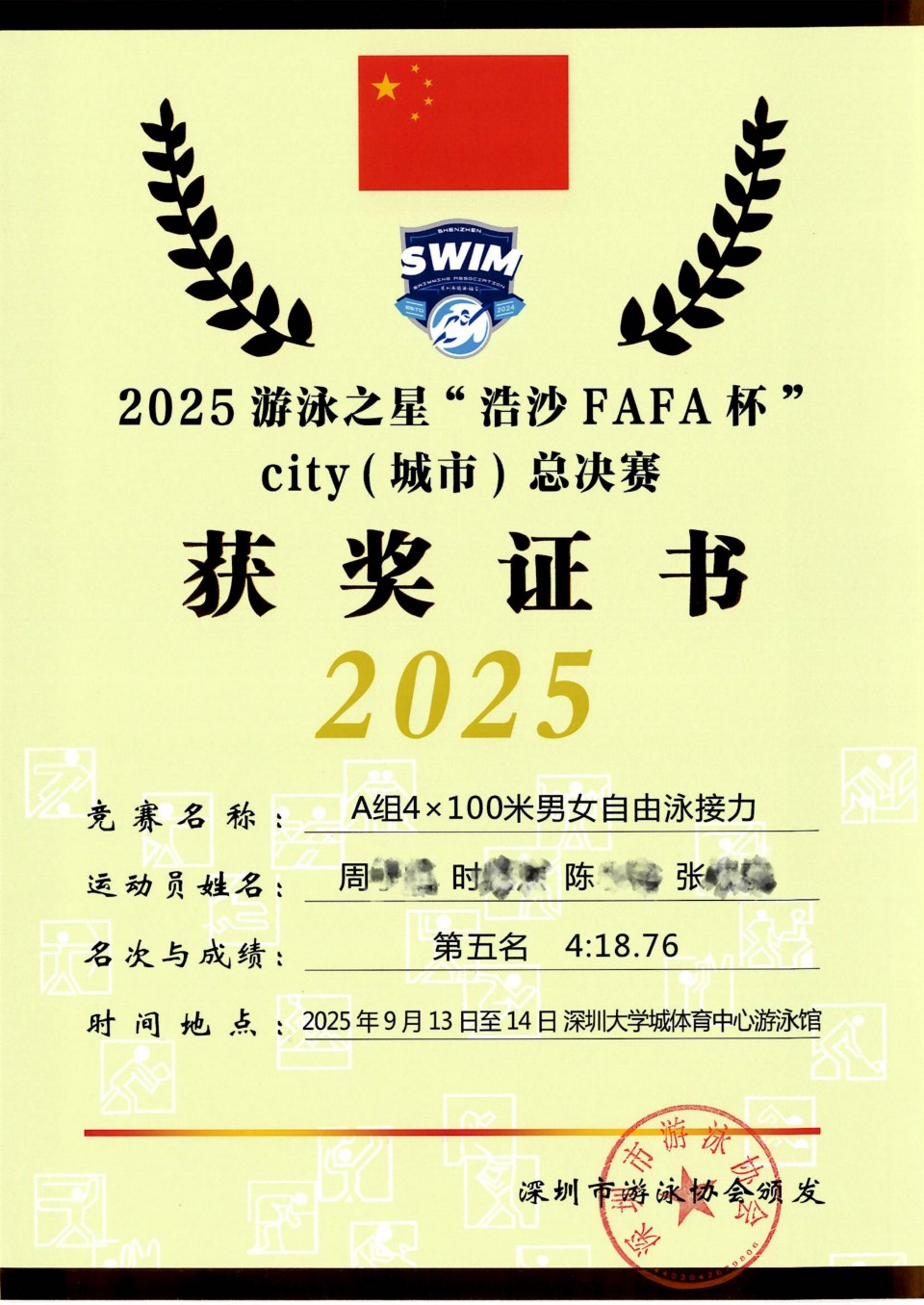 15 周 2025游泳之星“浩沙FAFA杯”city（城市）总决赛 A組4×100米男女自由泳接力第五名_01.jpg